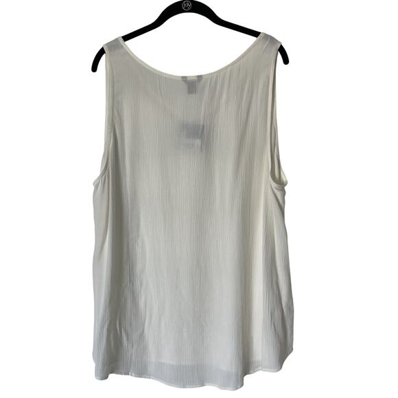 Eddie Bauer Thistle Tank with Cutwork Detail on V-Neck - NWT - Sz XXL, Cream - Picture 5 of 9